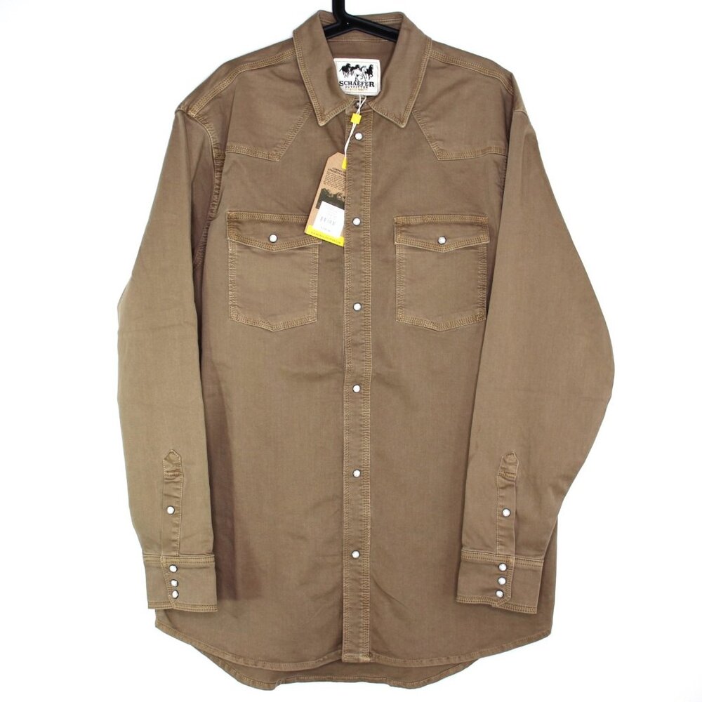 Schaefer Outfitter Mens XLT XL Tall Western Denim Snap Button Up Shirt NEW G1435